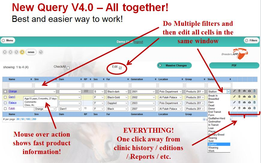 screenshot of Breeders App